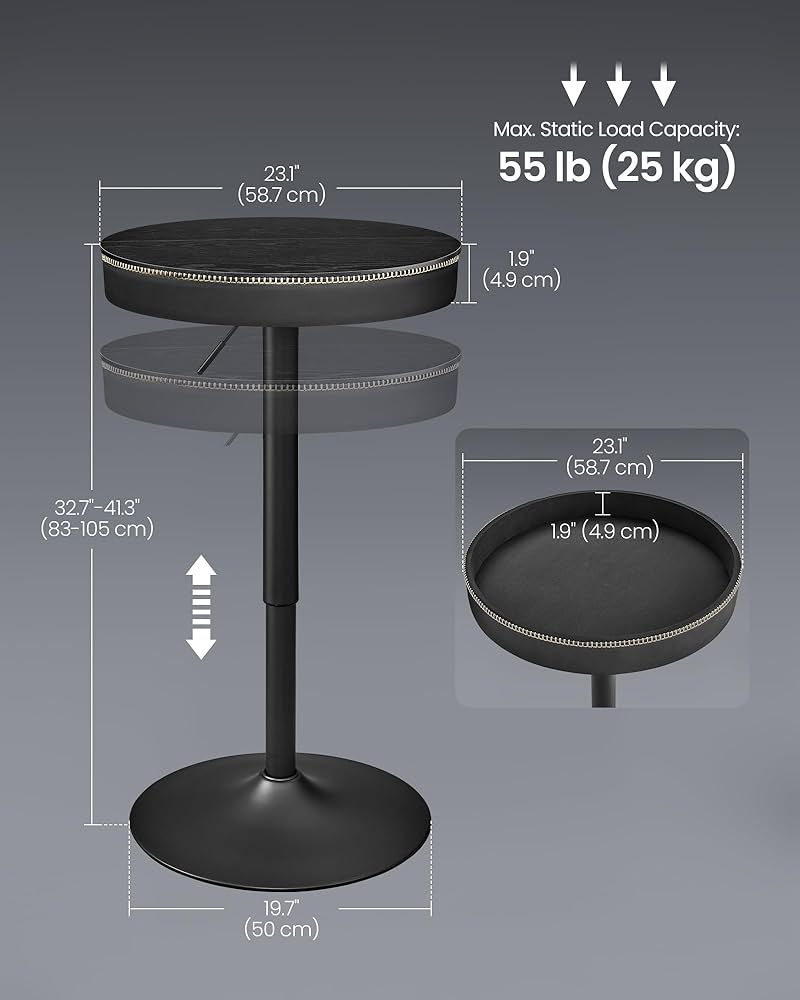 Amazon.com: VASAGLE EKHO Collection - Height Adjustable Bar